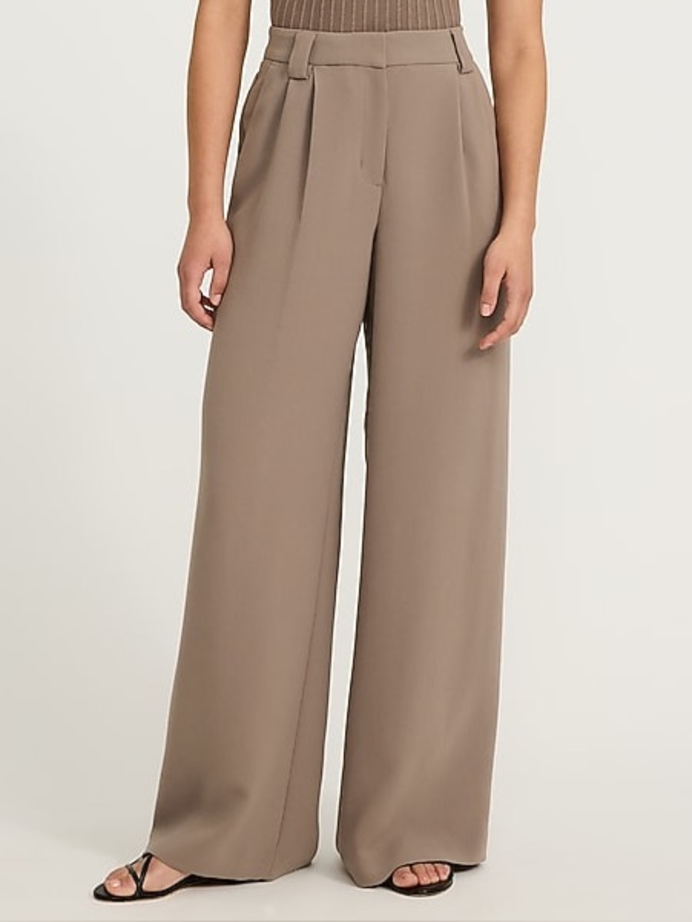 Express - Women’s Taupe High Waist Crepe Trousers